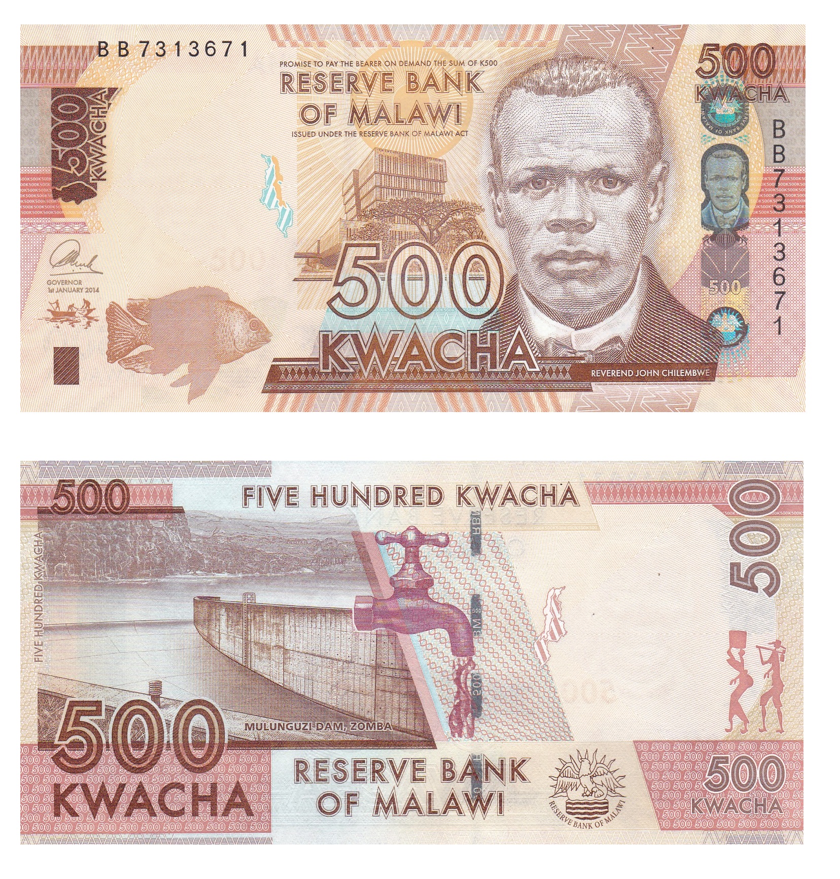 Malawi #66-2014 500 Kwacha